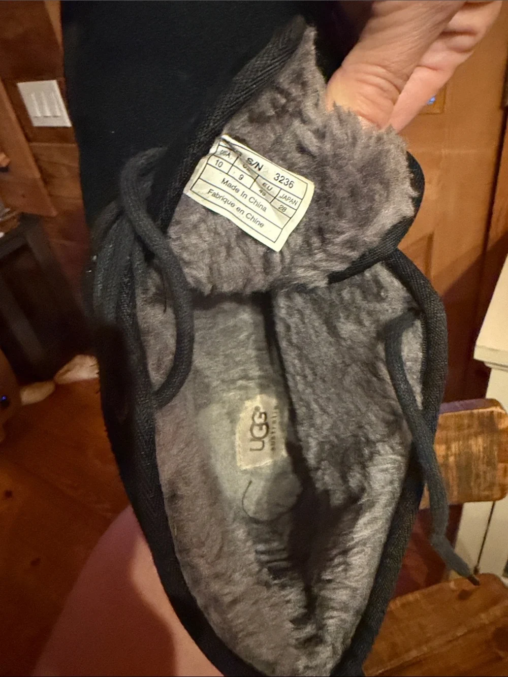 UGG Black Suede Chukka Boots with Shearling Lining